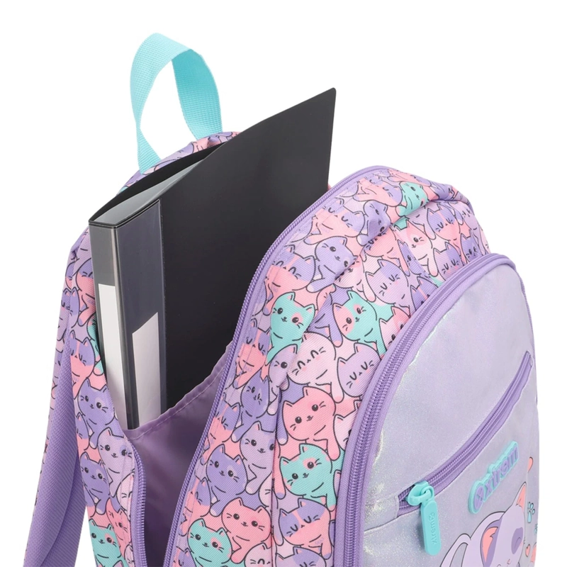 MOCHILA XTREM LOGAN 6XT GATOS LILA - 8