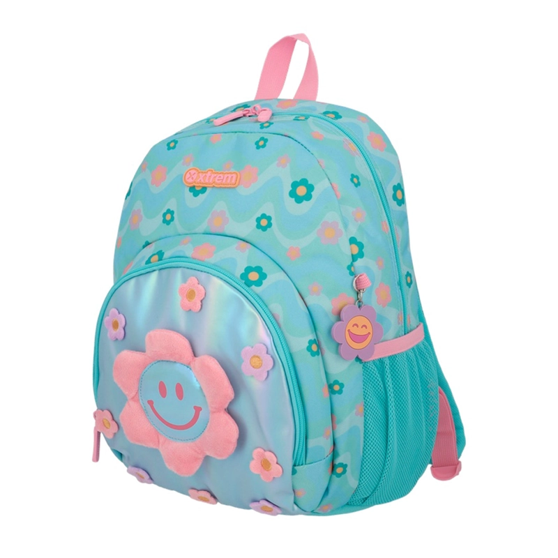 MOCHILA XTREM POWER 6XT FLORES CELESTE - 3