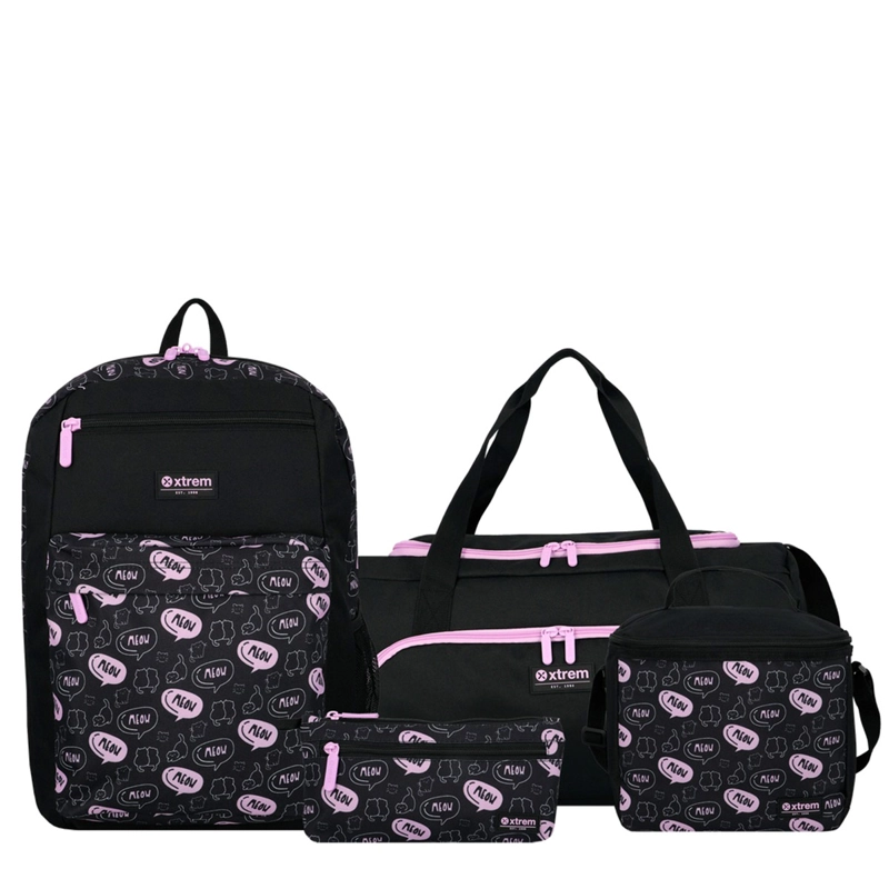 MEGAPACK 6XT MOCHILA NIÑA XTREM GATOS NEGRO/MORADO - 2