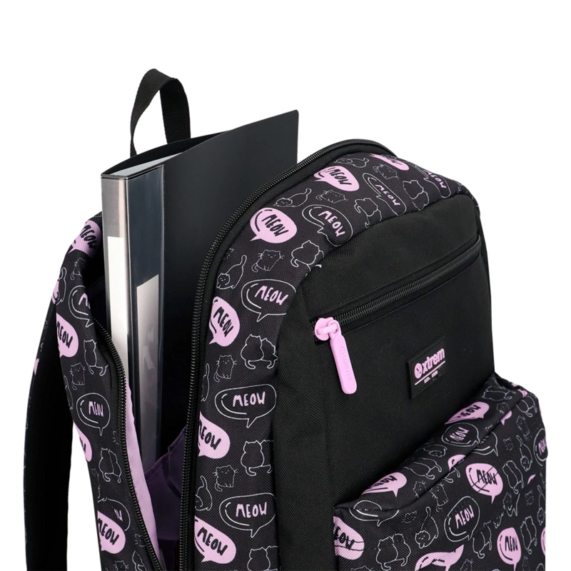 MEGAPACK 6XT MOCHILA NIÑA XTREM GATOS NEGRO/MORADO - 4