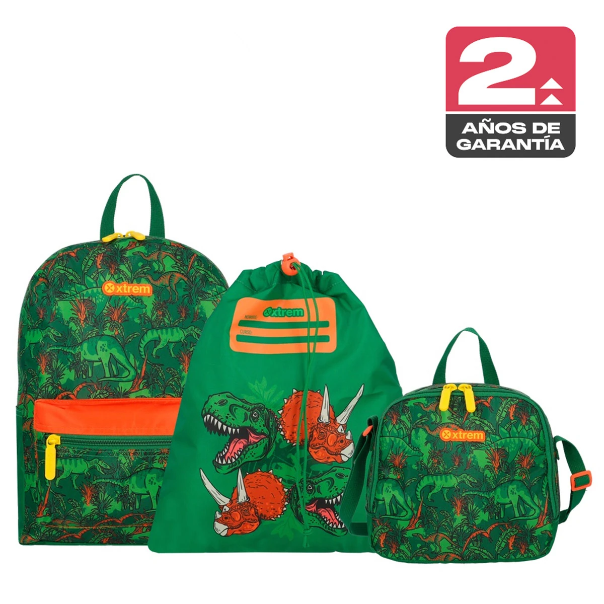 MINIPACK 6XT MOCHILA NIÑO XTREM DINO VERDE - 1