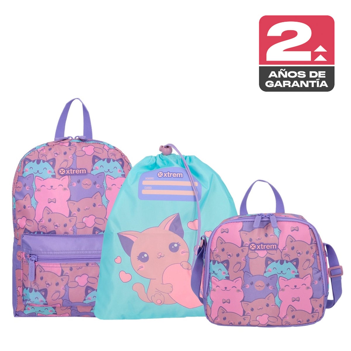 MINIPACK 6XT MOCHILA NIÑA XTREM GATOS LILA - 1