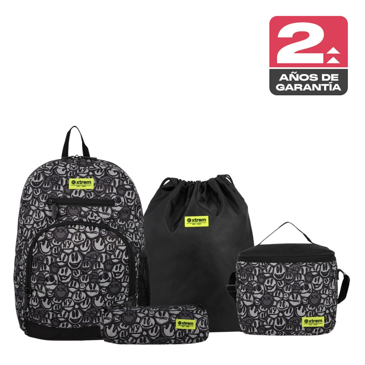 MULTIPACK 6XT MOCHILA NIÑO XTREM GRAFFITI PRINT NEGRO - 1