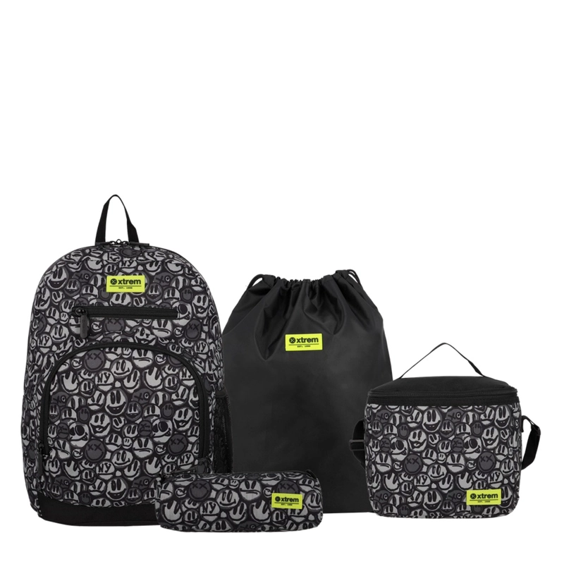MULTIPACK 6XT MOCHILA NIÑO XTREM GRAFFITI PRINT NEGRO - 2