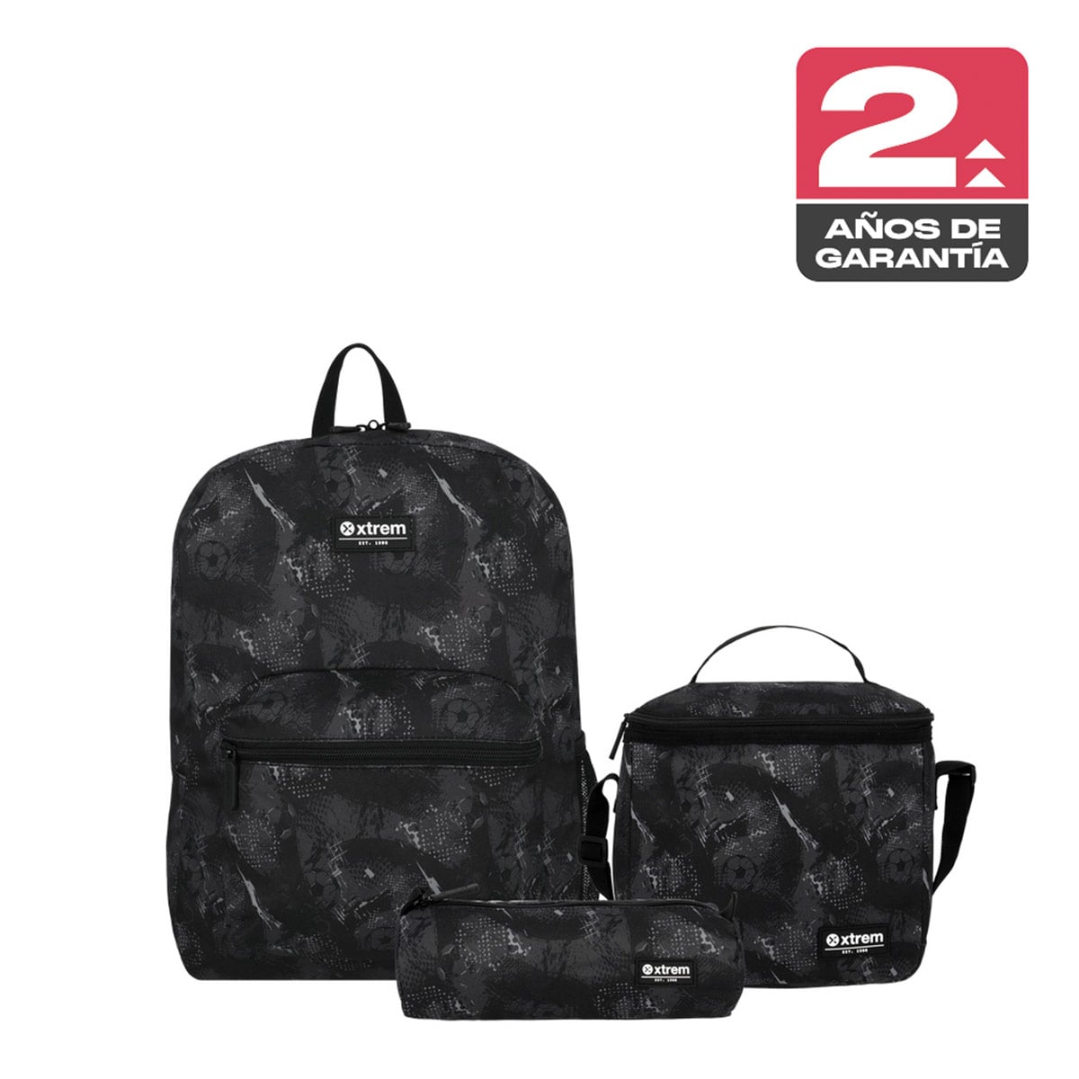 TRIPLE PACK 6XT MOCHILA NIÑO XTREM FÚTBOL NEGRO - 1