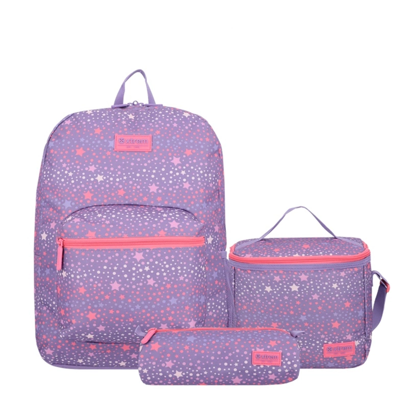 TRIPLE PACK 6XT MOCHILA NIÑA XTREM ESTRELLAS MORADO - 2