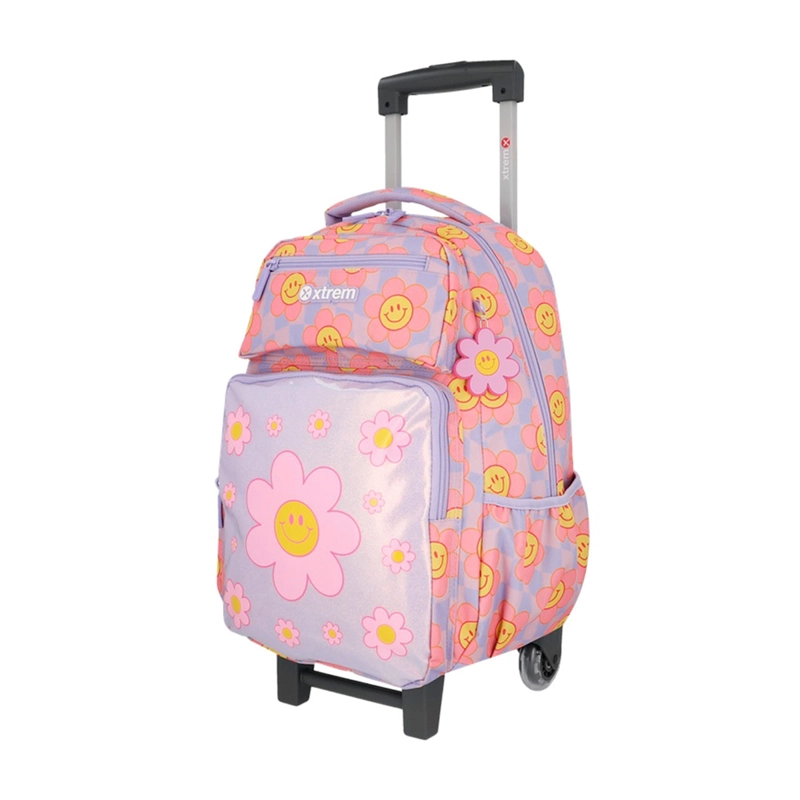 PACK MOCHILA CON RUEDAS XTREM RUN 6XT FLORES LILA - 3