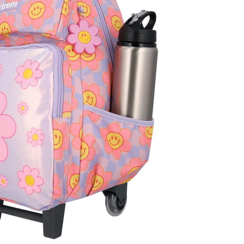 PACK MOCHILA CON RUEDAS XTREM RUN 6XT FLORES LILA - 4