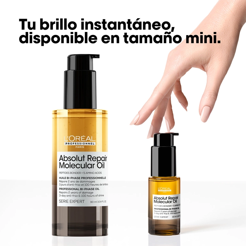 ACEITE BIFÁSICO CAPILAR LOREAL PROFESSIONNEL REPARACIÓN ABSOLUT REPAIR MOLECULAR 30 ML - 3