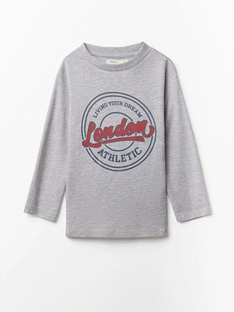 POLERA MANGA LARGA ALGODÓN NIÑO SFERA ESTAMPADA