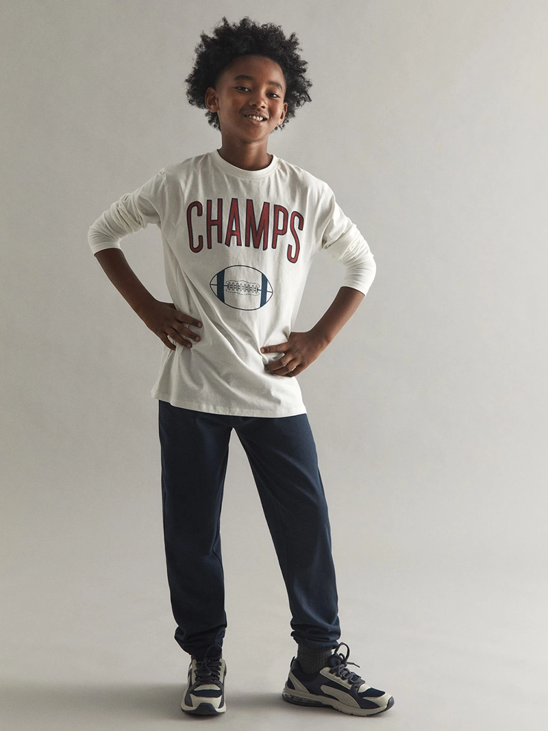 POLERA MANGA LARGA ALGODÓN NIÑO SFERA ESTAMPADA - 1