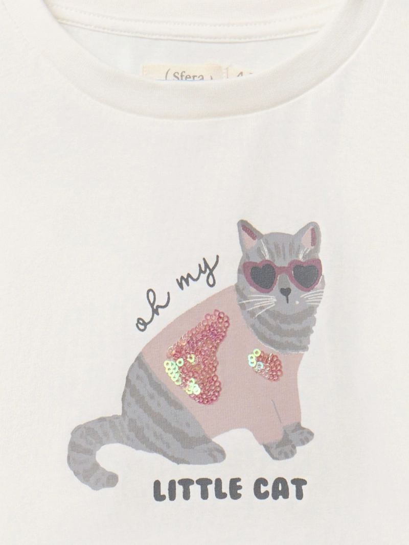 POLERA MANGA LARGA ALGODÓN NIÑA SFERA GATITA COOL - 2