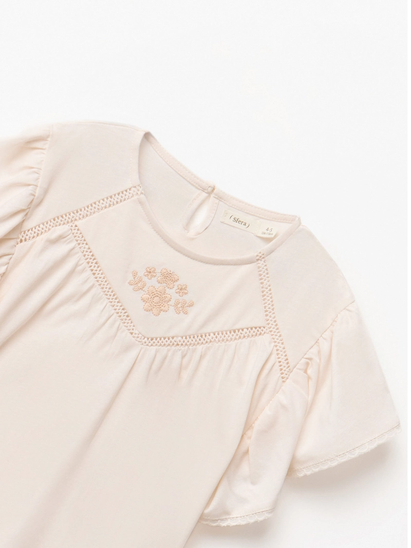 POLERA MANGA CORTA ALGODÓN NIÑA SFERA VUELOS - 2