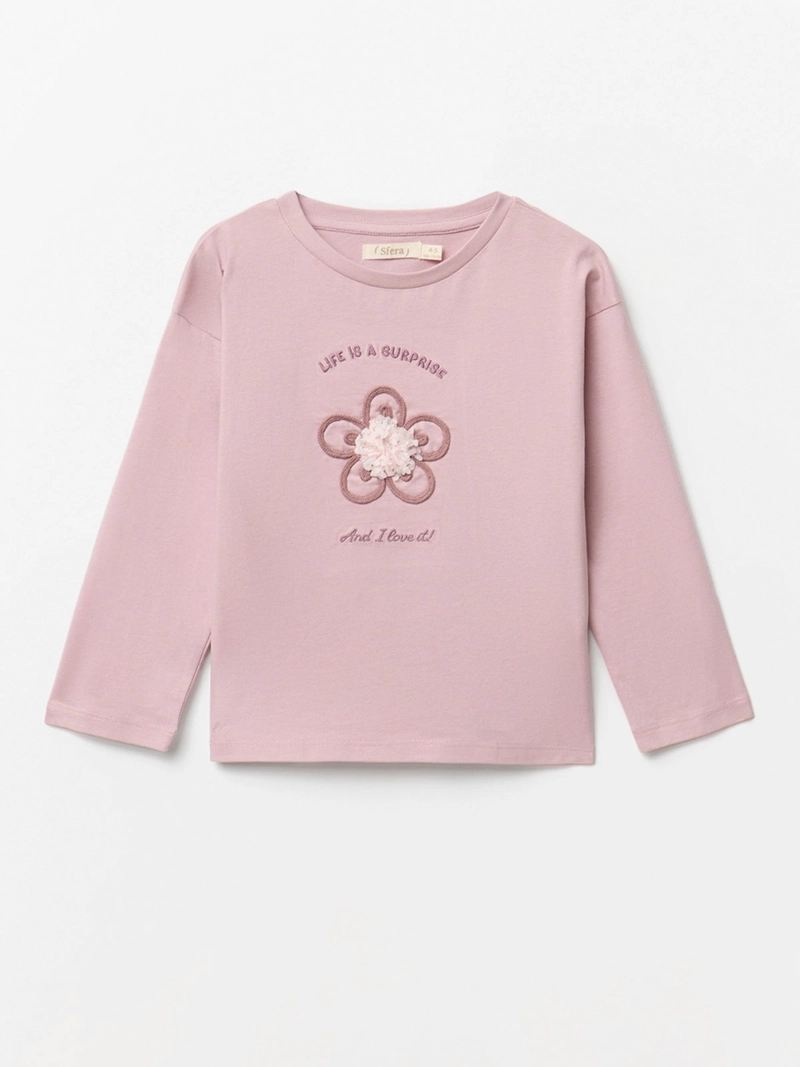 SFERA POLERA MANGA LARGA ALGODÓN NIÑA SFERA FLOR