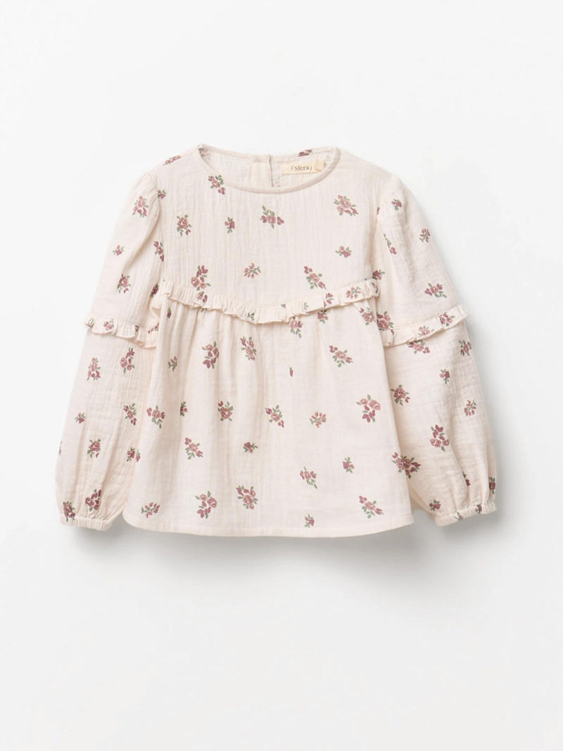 BLUSA MANGA LARGA ALGODÓN NIÑA SFERA BÁMBULA