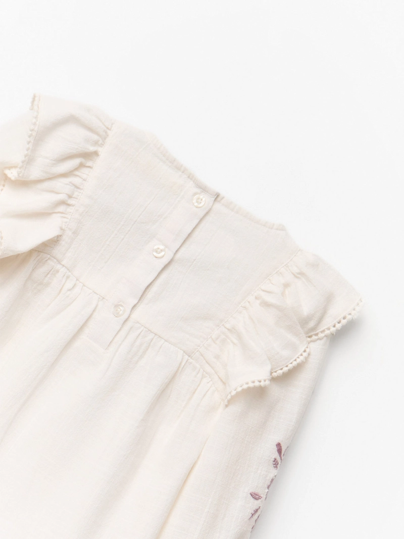 BLUSA MANGA LARGA ALGODÓN NIÑA SFERA BORDADA - 4