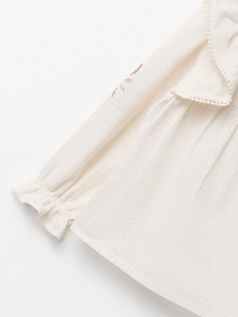 BLUSA MANGA LARGA ALGODÓN NIÑA SFERA BORDADA - 5