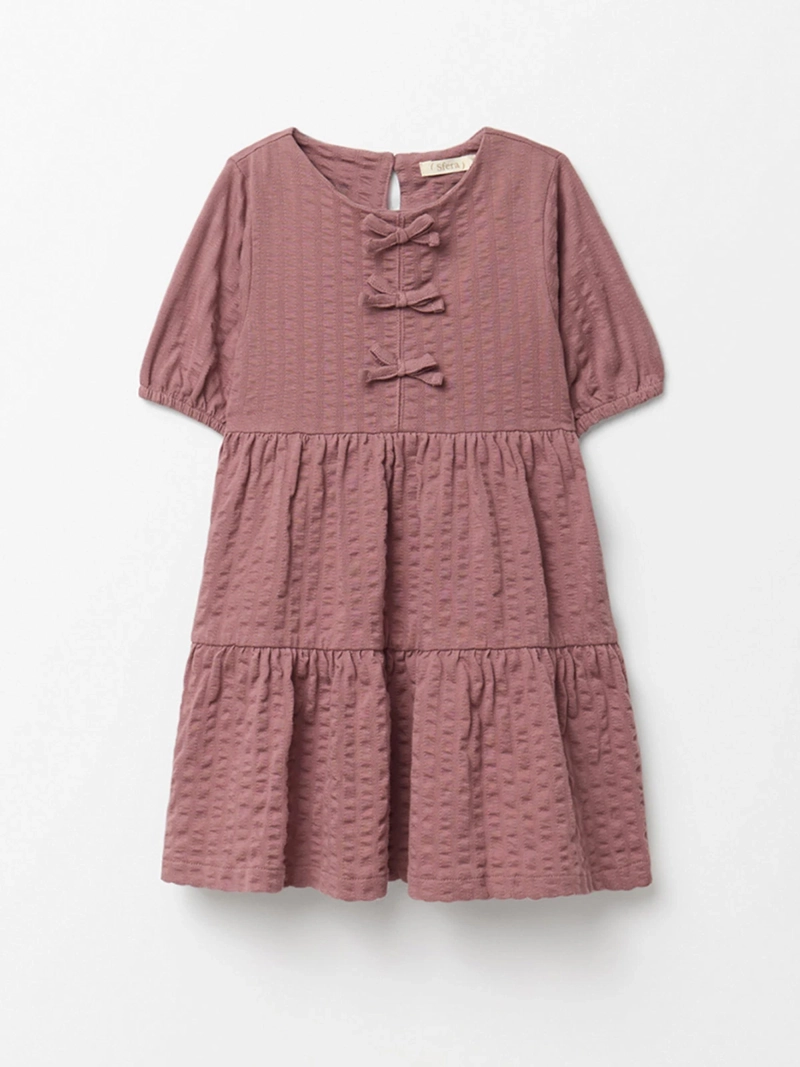 VESTIDO NIÑA SFERA ALGODÓN TEXTURA LAZO - 3