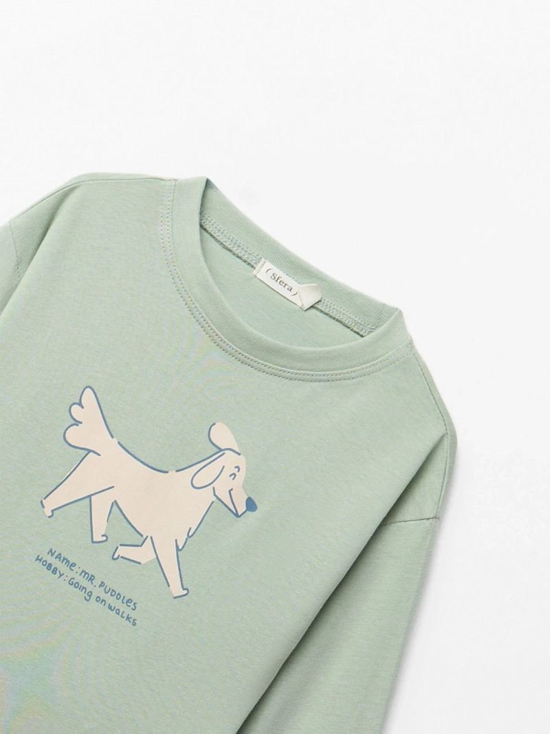 POLERA MANGA LARGA ALGODÓN NIÑO SFERA ESTAMPADA - 2