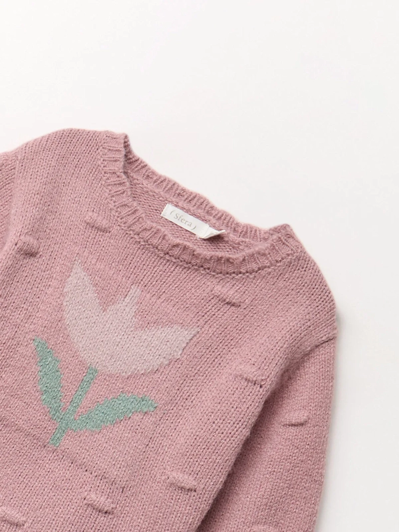 CHALECO NIÑA SFERA FLOR INTARSIA - 2