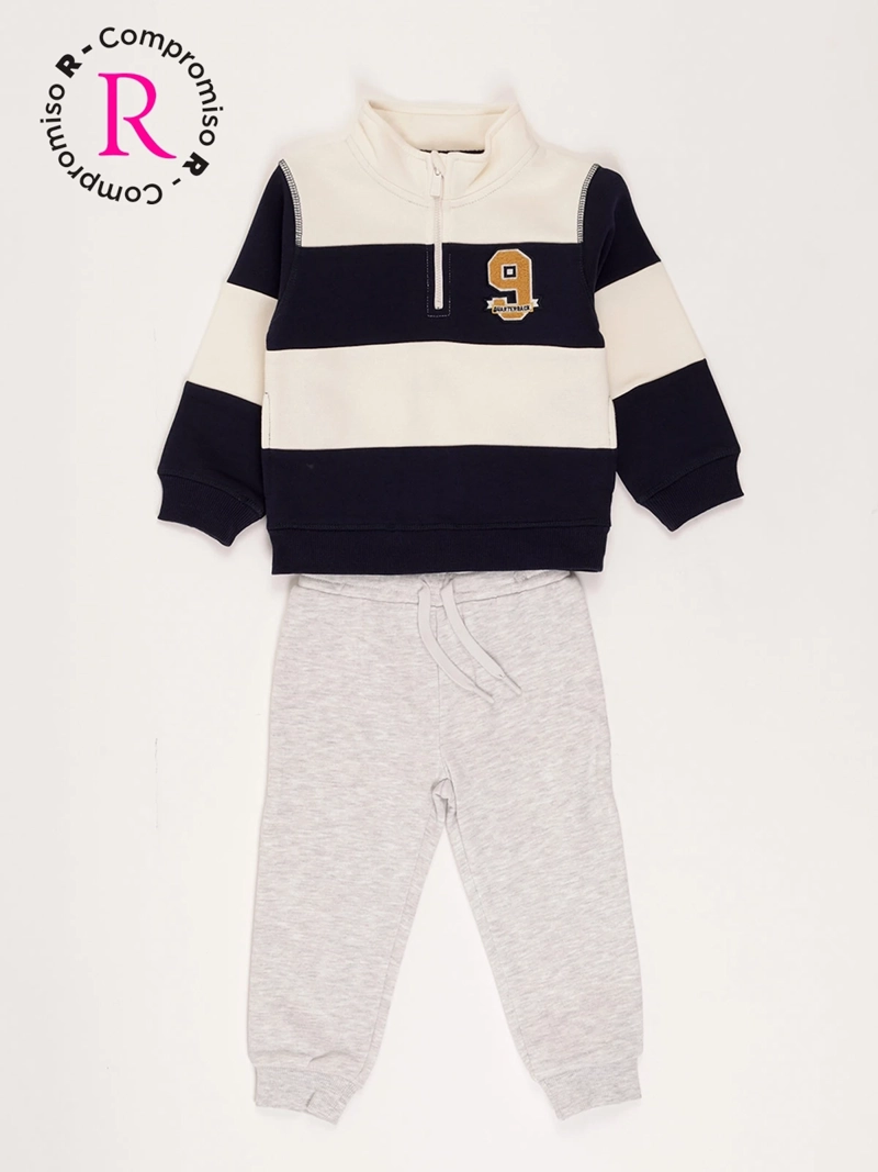 CONJUNTO NIÑO BABY HARVEST PANTALÓN BUZO Y POLERÓN CON CAPUCHA - 1