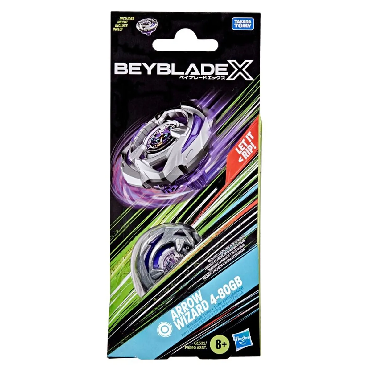 TROMPO BEYBLADE X TAKARA TOMY KIT DE REFUERZO ARROW WIZARD 4-80GB - 2