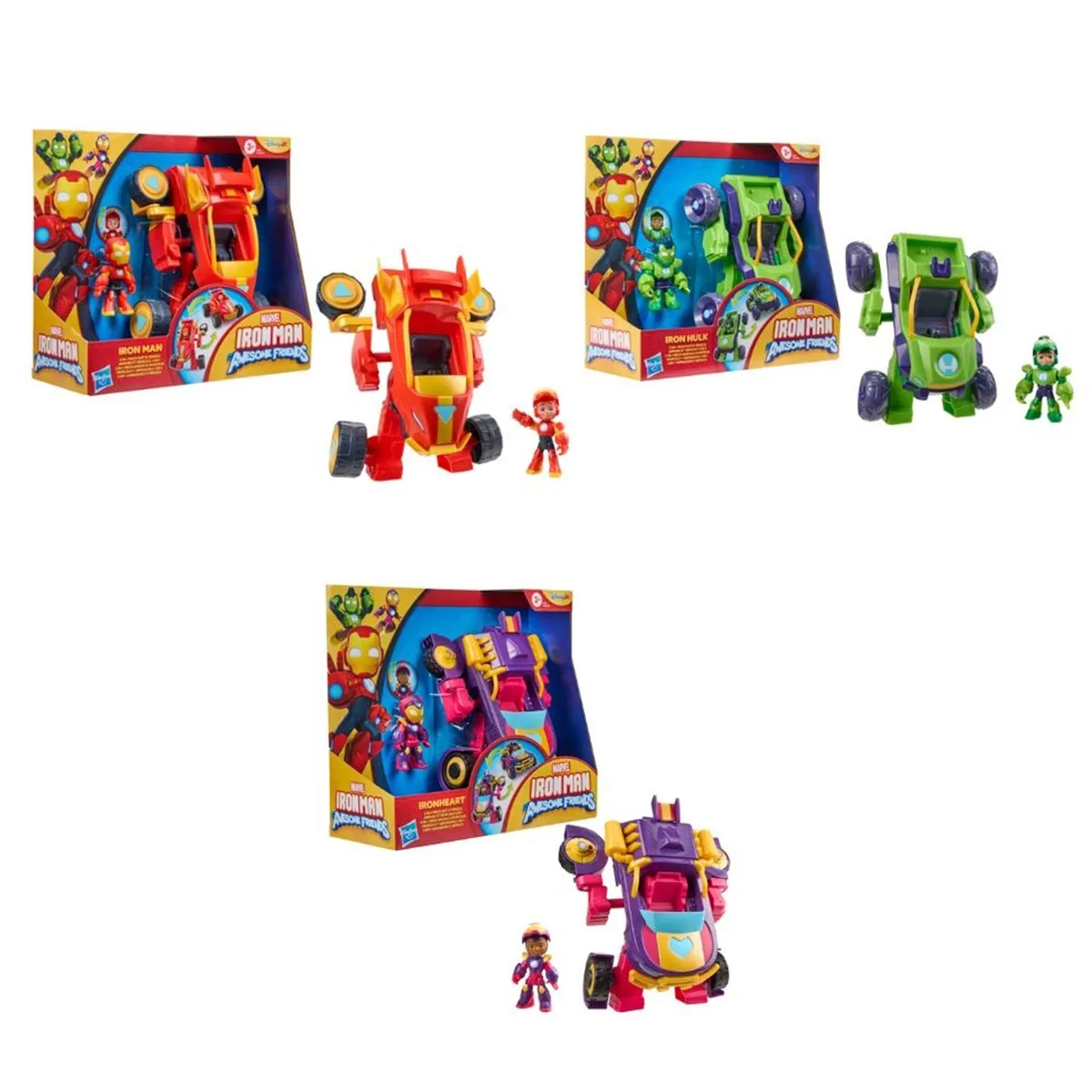 FIGURA DE ACCIÓN IRON MAN AND HIS AWESOME FRIENDS IRON HULK, VEHÍCULO Y ARMADURA 2 EN 1 - 1