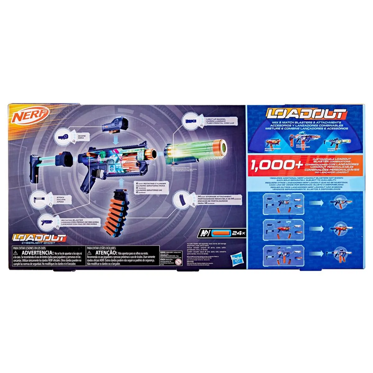 LANZADOR NERF LOADOUT LANZADOR CYBERLIGHT GHOST - 8