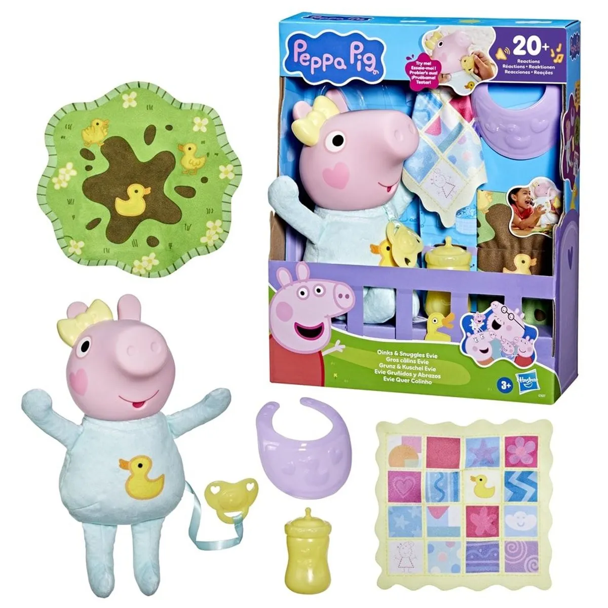 MUÑECA PEPPA PIG EVIE GRUÑIDOS Y ABRAZOS - 1