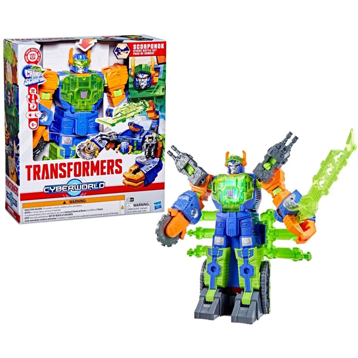 FIGURA DE ACCIÓN TRANSFORMERS CYBERWORLD SCORPONOK SET DE BATALLA Y ATAQUE - 1