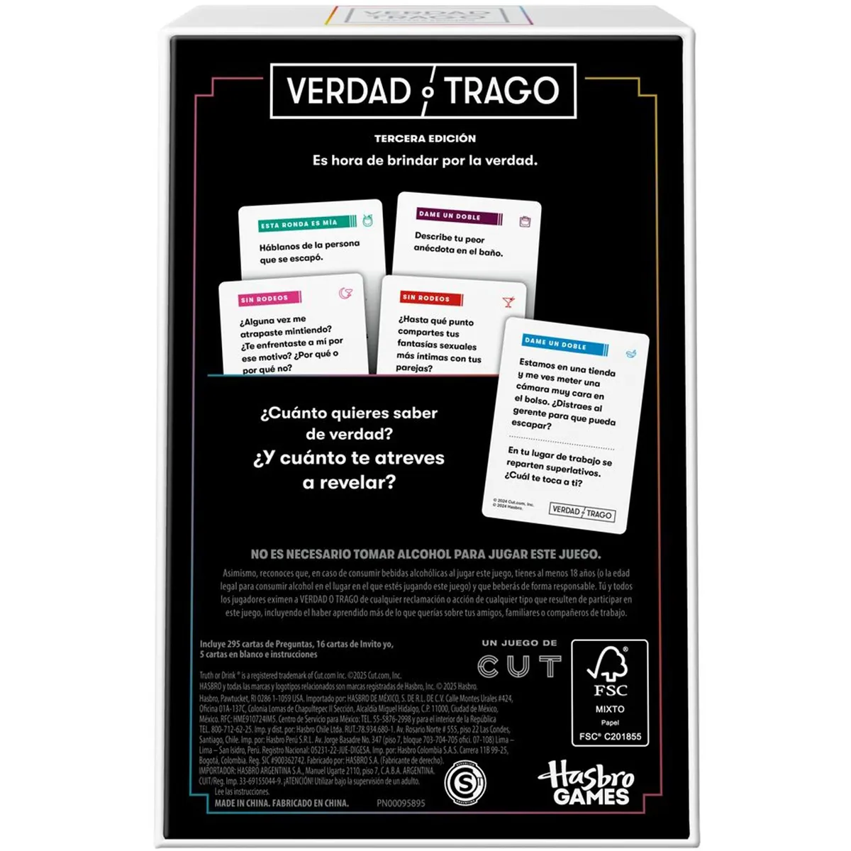 JUEGO DE MESA HASBRO GAMES VERDAD O TRAGO 3° EDICIÓN - 7