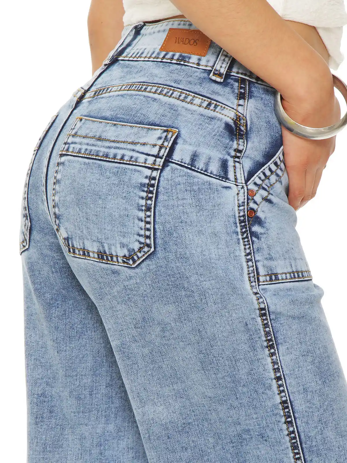 JEANS MUJER WADOS ALGODÓN CARGO RECTO TIRO ALTO - 5