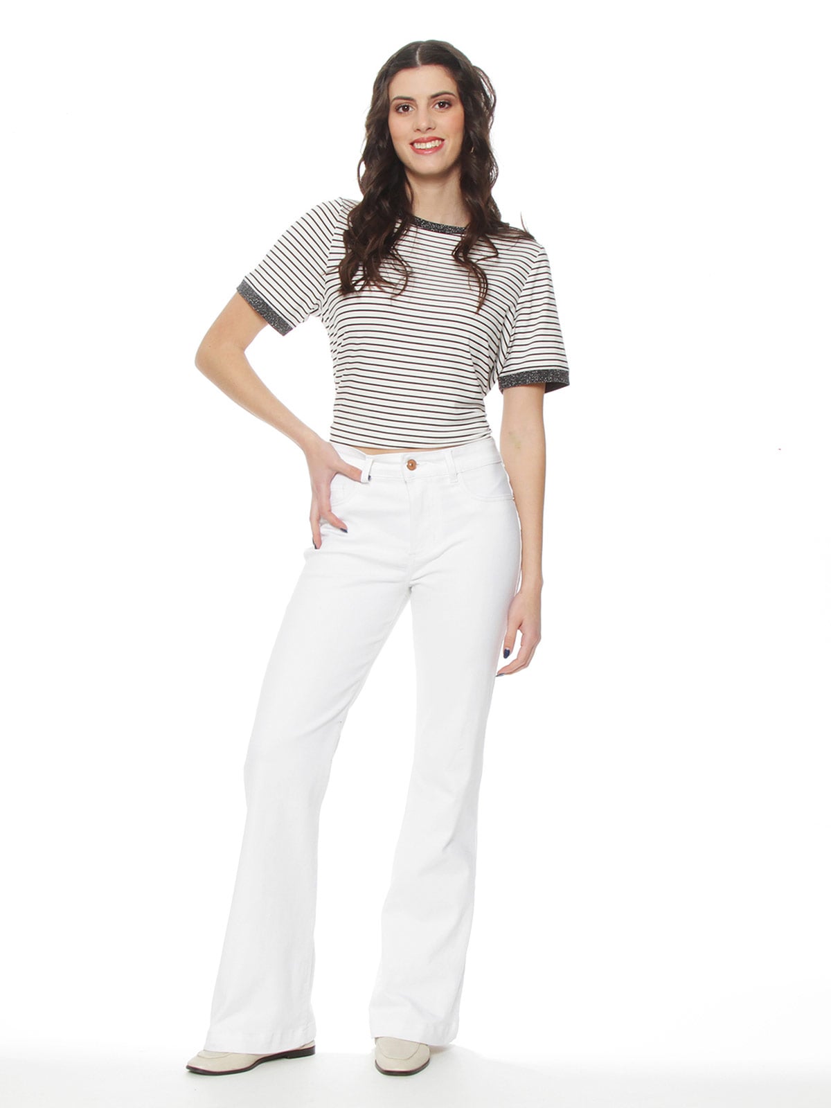 JEANS MUJER WADOS ALGODÓN FLARE TIRO ALTO PUSH UP - 1