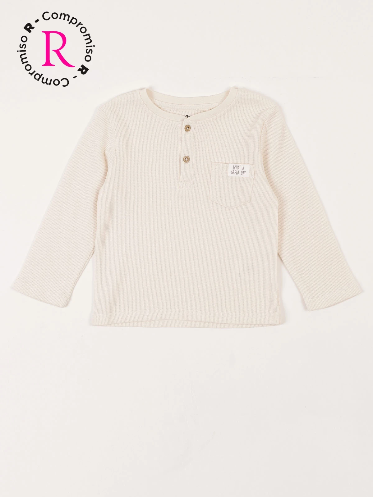 POLERA MANGA LARGA NIÑO BABY HARVEST WAFFLE - 1