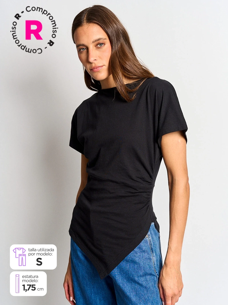 POLERA MUJER MARQUIS ALGODÓN ASIMÉTRICA