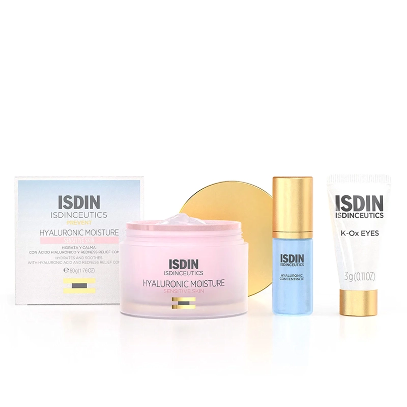 SET ISDINCEUTICS RUTINA HIDRATANTE HYALURONIC MOISTURE SENSITIVE SKIN 50 G