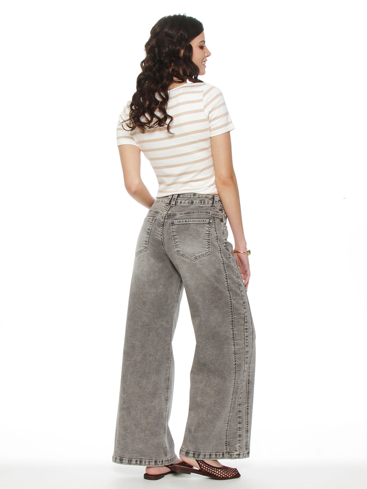 JEANS MUJER WADOS ALGODÓN WIDELEG TIRO ALTO - 3