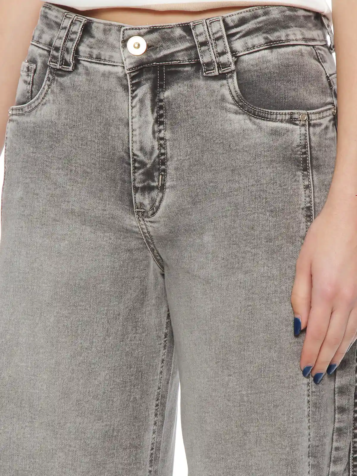 JEANS MUJER WADOS ALGODÓN WIDELEG TIRO ALTO - 5
