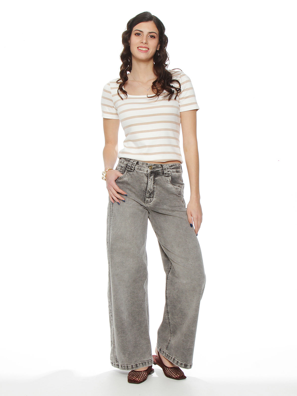 JEANS MUJER WADOS ALGODÓN WIDELEG TIRO ALTO
