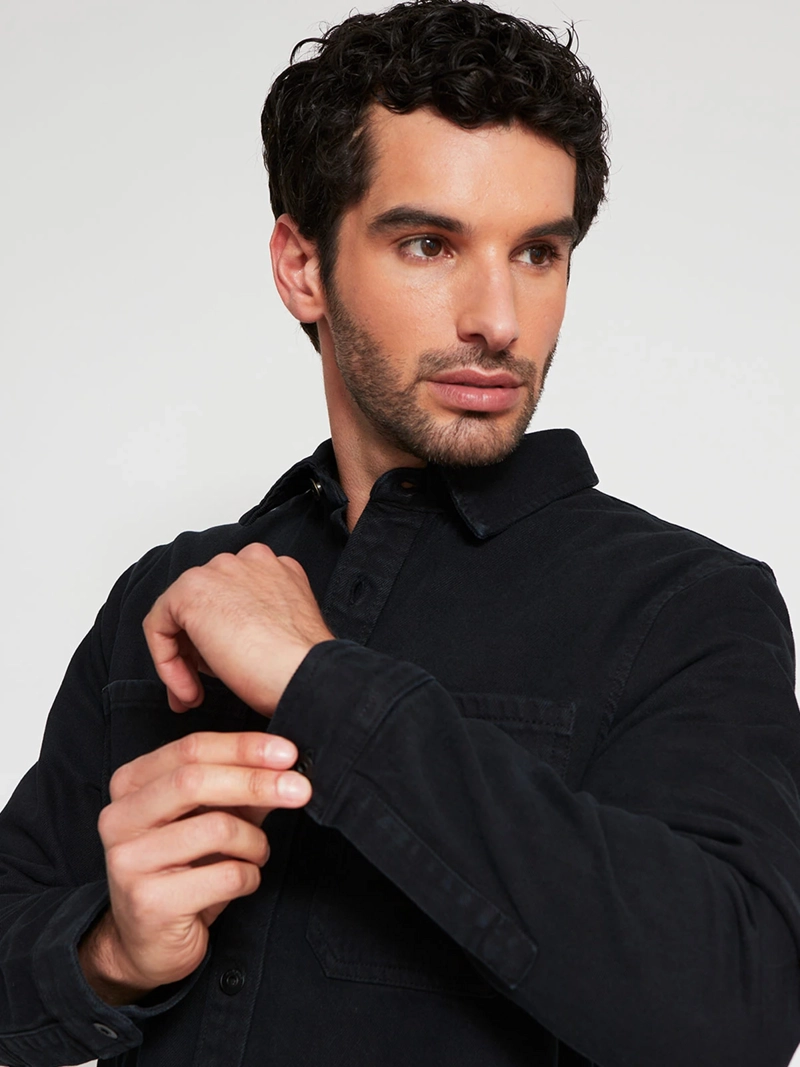 SOBRECAMISA HOMBRE MARQUIS ALGODÓN MANGA LARGA DENIM - 3