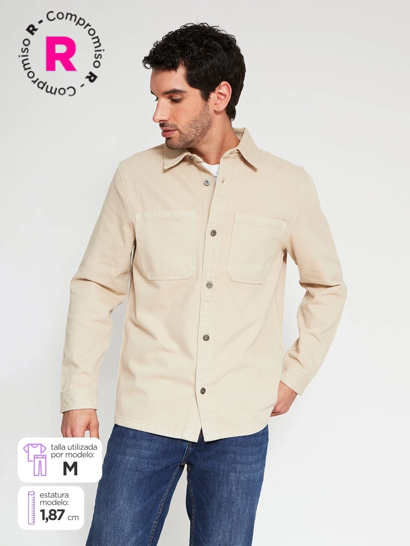 SOBRECAMISA HOMBRE MARQUIS ALGODÓN MANGA LARGA DENIM - 1
