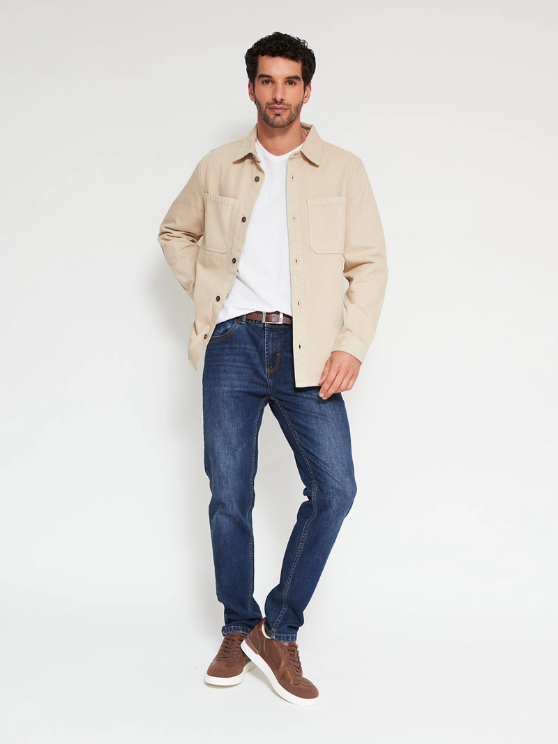 SOBRECAMISA HOMBRE MARQUIS ALGODÓN MANGA LARGA DENIM - 4