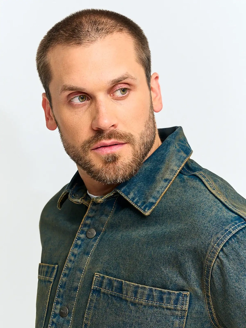 SOBRECAMISA HOMBRE INDEX ALGODÓN MANGA LARGA DENIM - 3