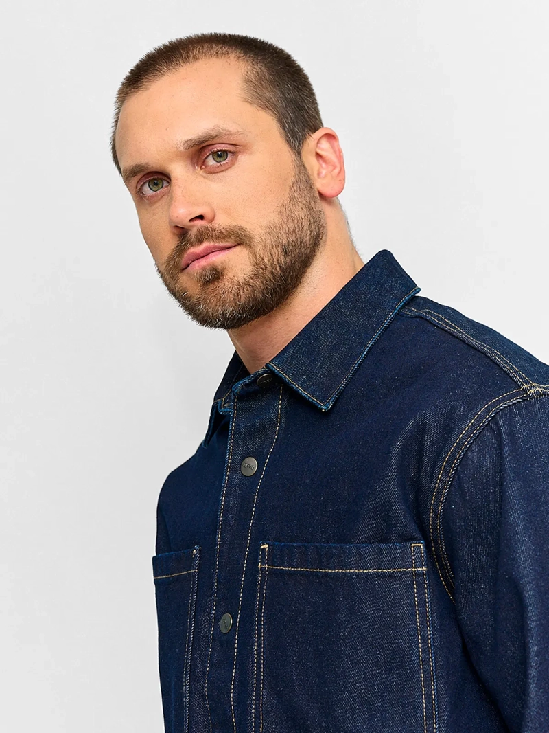 SOBRECAMISA HOMBRE INDEX ALGODÓN MANGA LARGA DENIM - 3