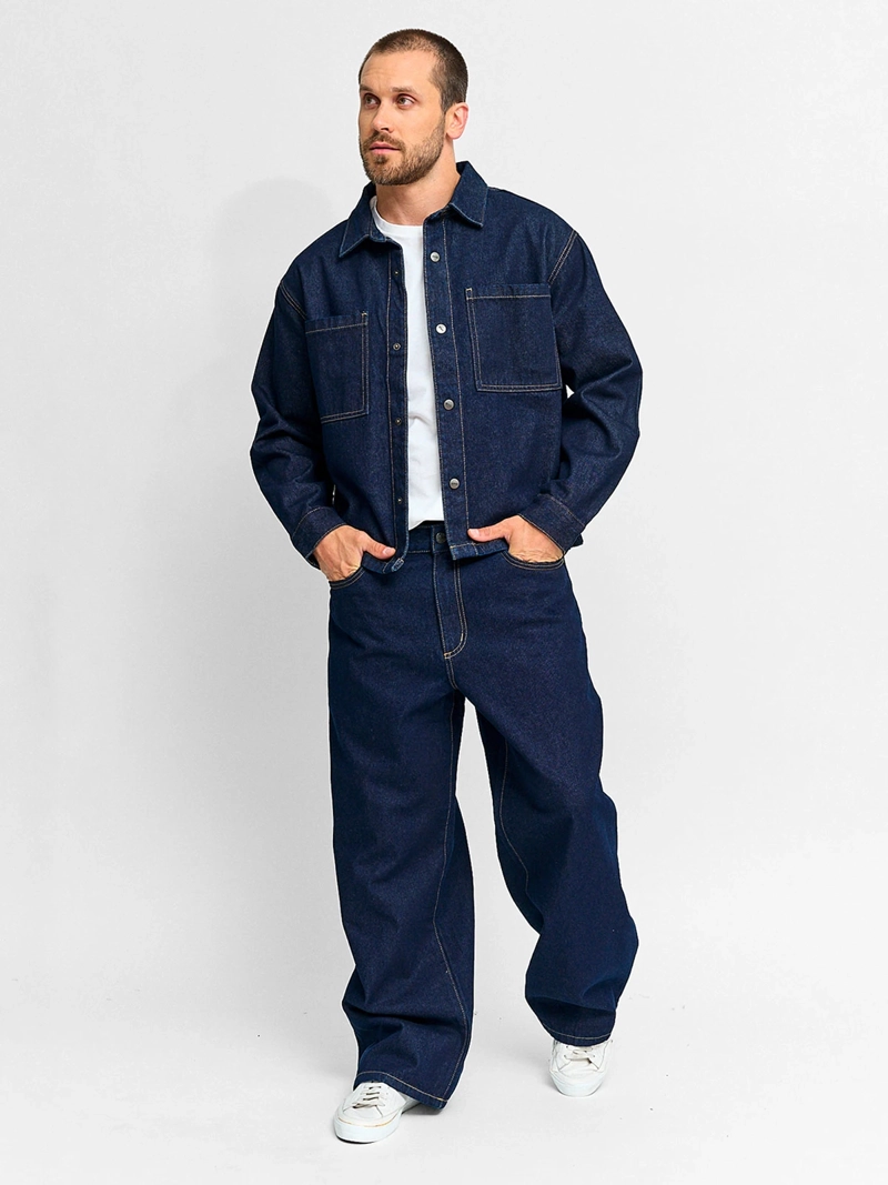 SOBRECAMISA HOMBRE INDEX ALGODÓN MANGA LARGA DENIM - 4
