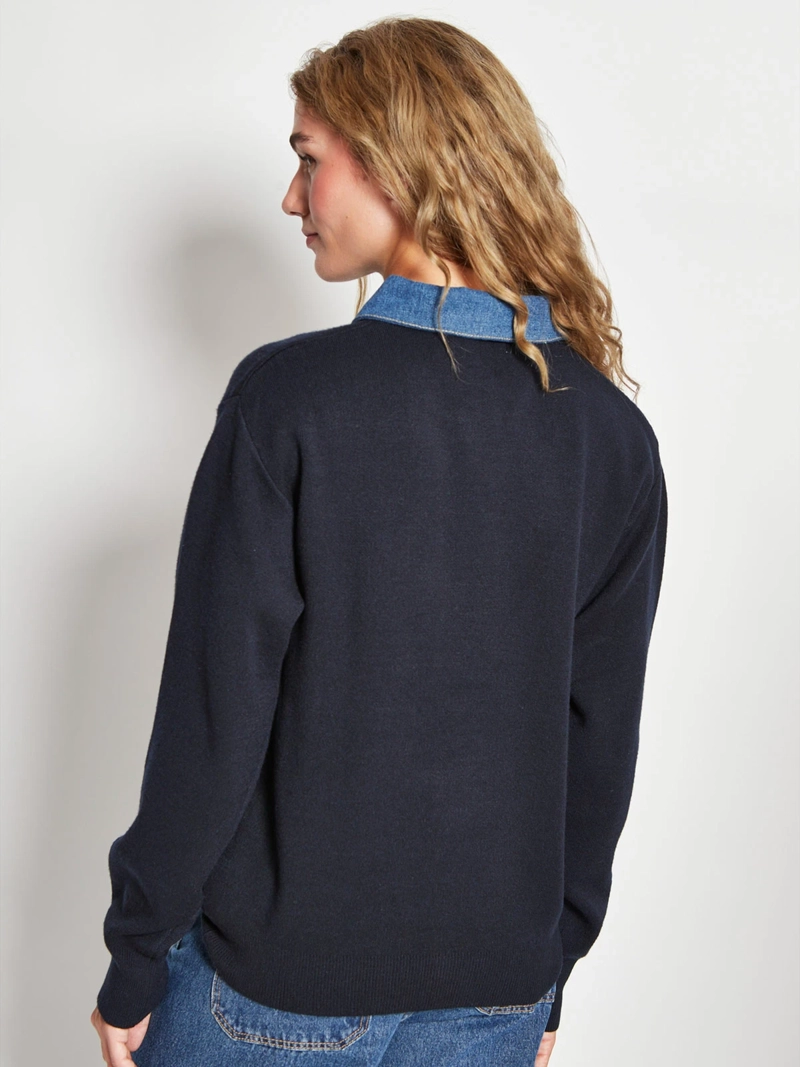 SWEATER MUJER MARQUIS CUELLO DENIM - 2