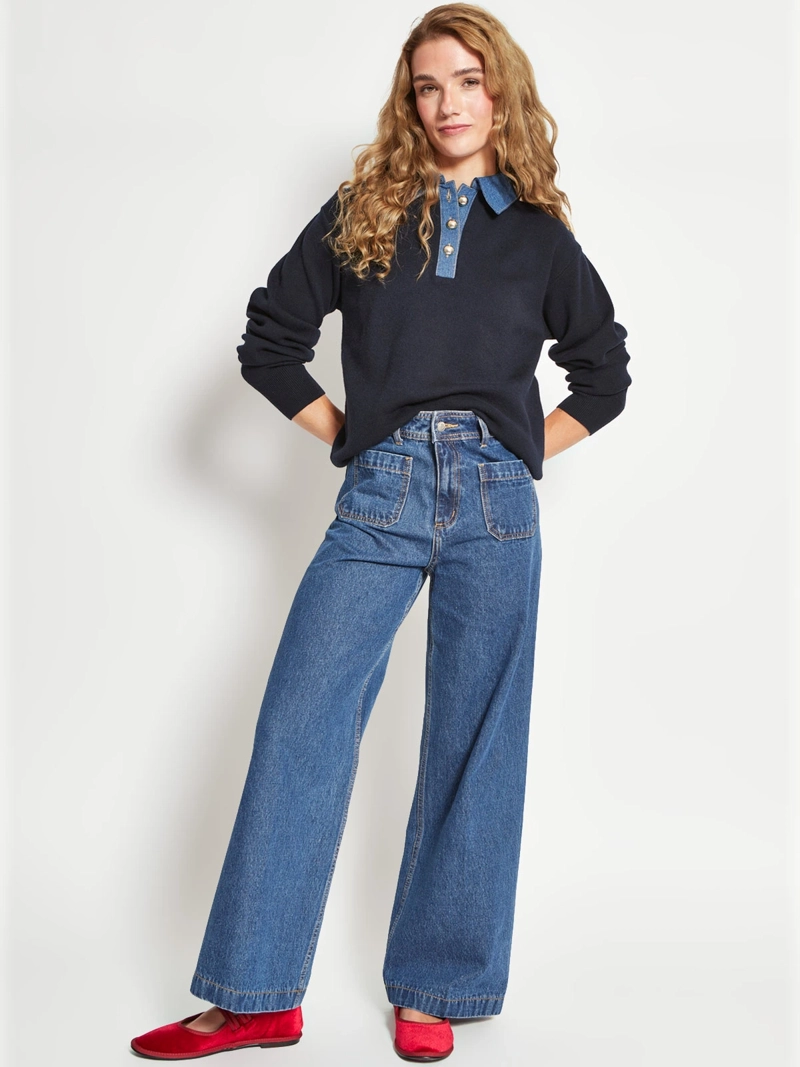 SWEATER MUJER MARQUIS CUELLO DENIM - 4