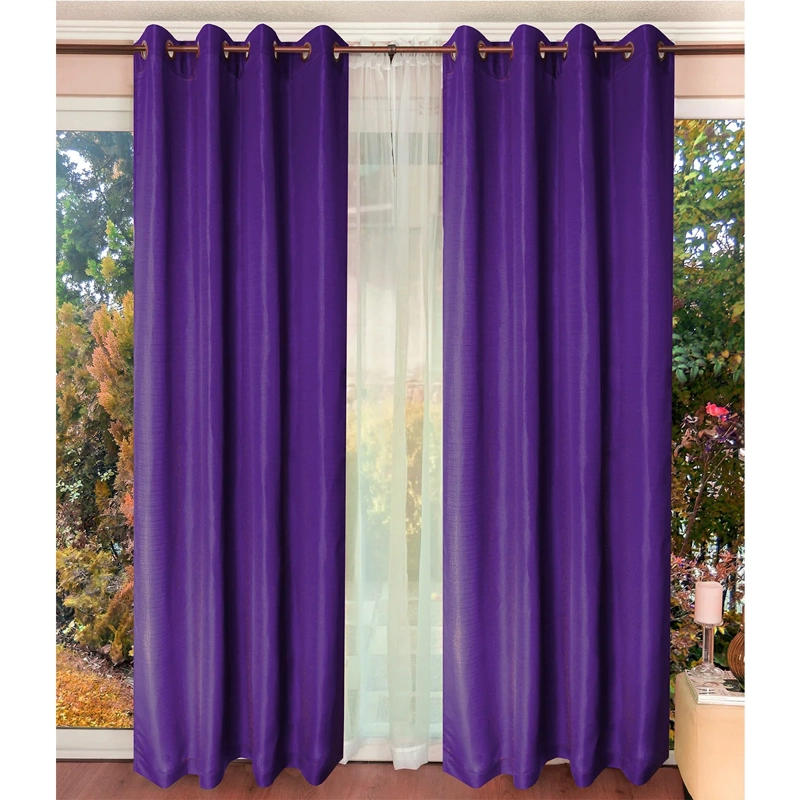 SET CORTINAS DORAL TABATHA ARGOLLA LILA - 1