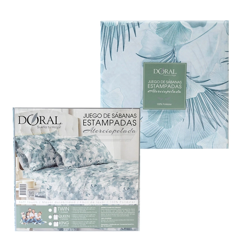 JUEGO DE SÁBANAS DORAL PIEL DE DURAZNO MF 2 PLAZAS D1  - 4