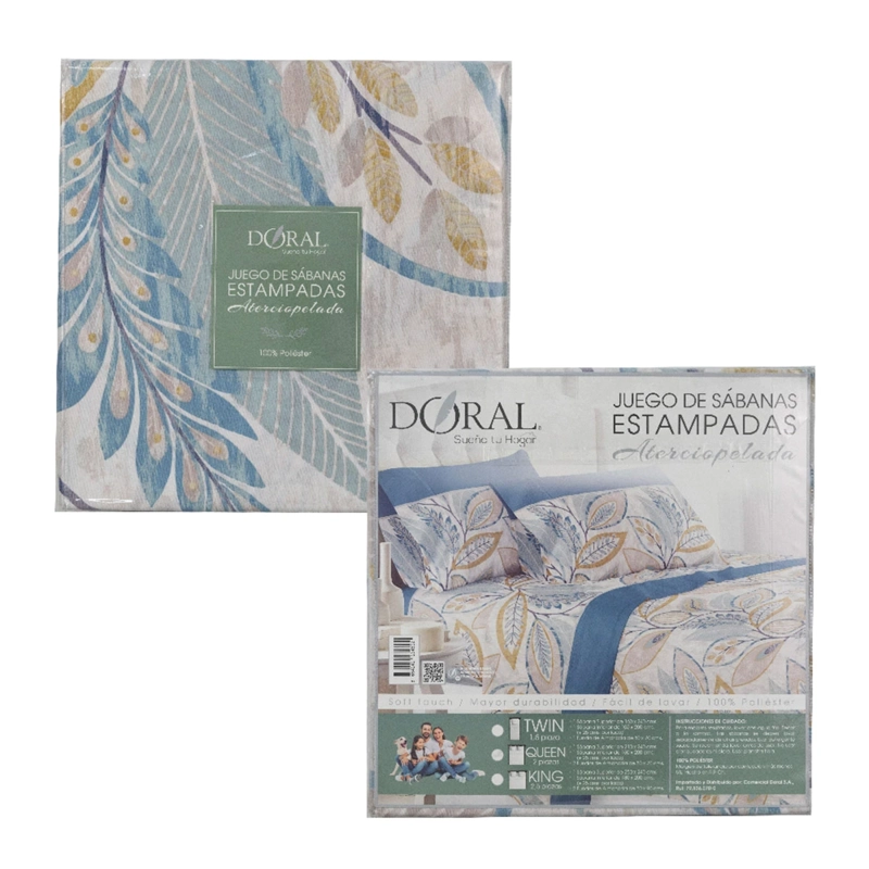 JUEGO DE SÁBANAS DORAL PIEL DE DURAZNO MF 1.5 PLAZAS D9 - 4